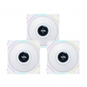 KIT 3 FANS 120MM LIAN LI UNI FAN TL LCD 120, RGB, DISPLAY LCD, CONTROLADORA, WHITE - 12TLLCD3W WHITE - Imagem 4