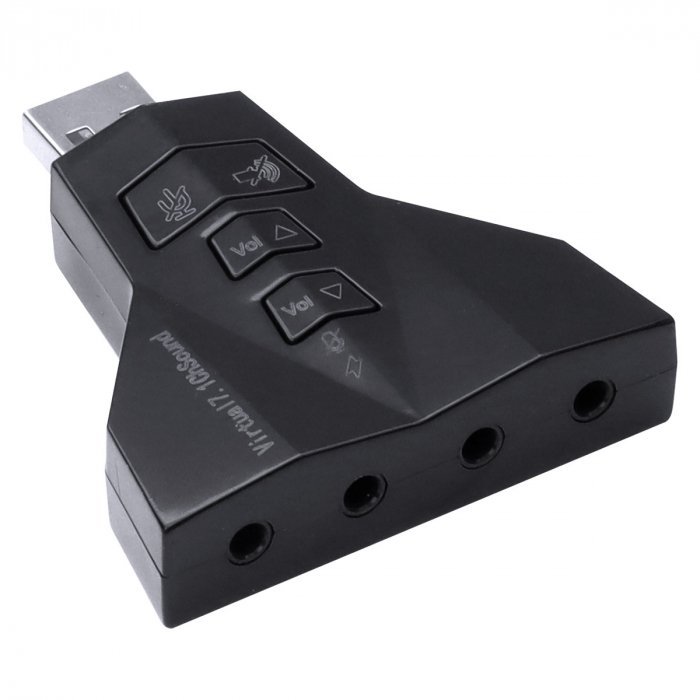 Adaptador Placa de Som Vinik USB 4 Portas P2, Compativel Com PS3, A4PUSBM