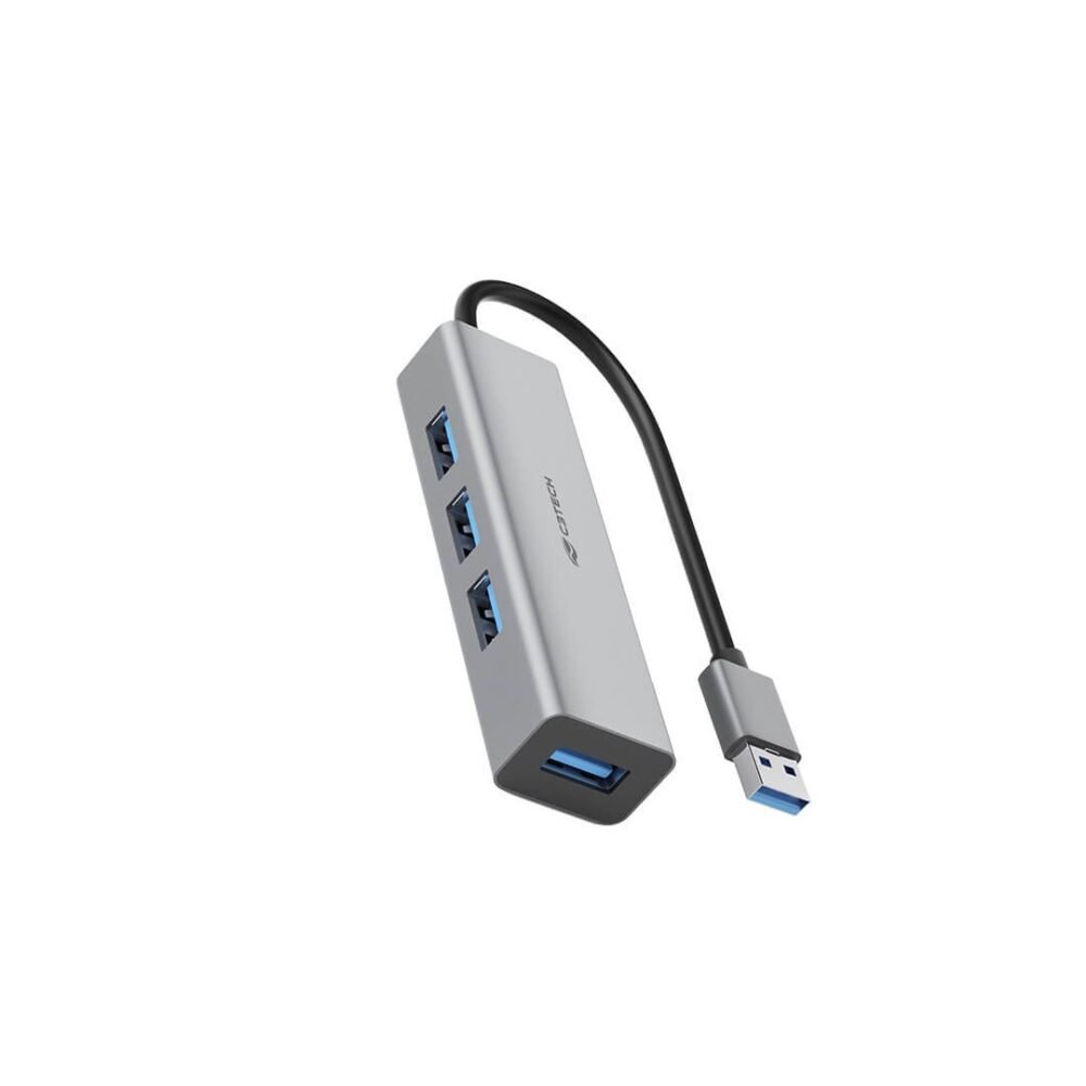 HUB USB 3.0 4 Portas C3Tech Prata - HU-340GY