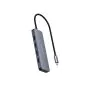 HUB USB C 3.0 4 Portas C3Tech Prata - HU-C330GY