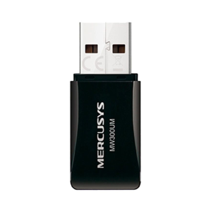 ADAPTADOR WIFI MERCUSYS N300 MINI, USB, 2.4GHZ, BLACK - MW300UM