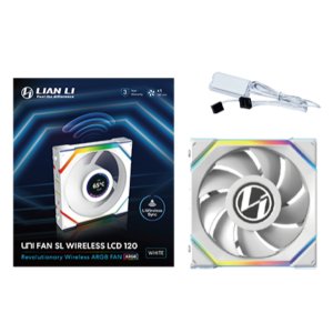 FAN 120MM LIAN LI UNI FAN SL WIRELESS LCD, ARGB, WHITE - 12SLLCD1W1W