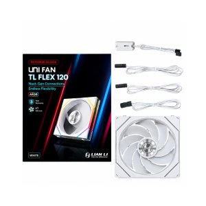FAN 120MM LIAN LI UNI FAN TL FLEX REVERSE BLADE, ARGB, WHITE - 12RTL1F1W