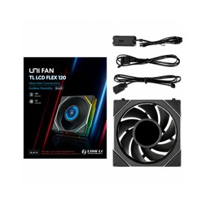 FAN 120MM LIAN LI UNI FAN TL LCD FLEX 120, ARGB, BLACK - 12TLLCD1F1B