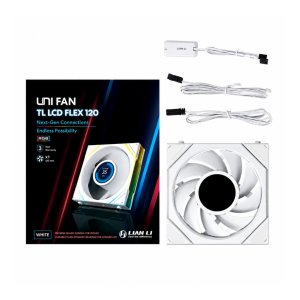 FAN 120MM LIAN LI UNI FAN TL LCD FLEX 120, ARGB, WHITE - 12TLLCD1F1W
