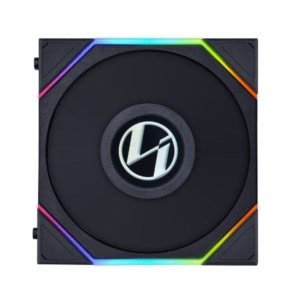 FAN 120MM LIAN LI UNI FAN TL LCD, RGB, BLACK - 12TLLCD1B BLACK (OPEN)