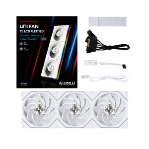 KIT 3 FANS 120MM LIAN LI UNI FAN TL FLEX REVERSE BLADE, ARGB, C/ CONTROLADORA WIRELESS, WHITE - 12RTL1F3W - Imagem 2