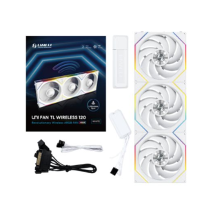 KIT 3 FANS 120MM LIAN LI UNI FAN TL WIRELESS 120, ARGB, C/ CONTROLADORA WIRELESS, WHITE - 12TL1W3W (OPEN) - Imagem 3