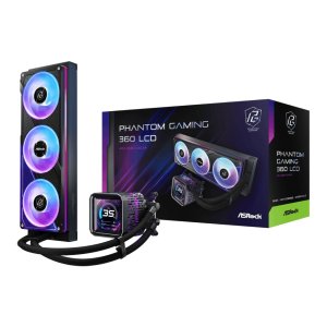 WATER COOLER 360MM ASROCK PHANTOM GAMING 360 LCD, ARGB, DISPLAY 3.4", BLACK - 90-APGA36-BAAGA5 - Imagem 4