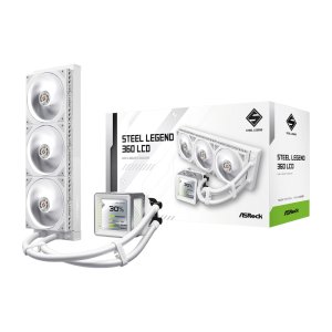WATER COOLER 360MM ASROCK STEEL LEGEND 360 LCD, ARGB, DISPLAY 3.4", WHITE - 90-ASLA36-WAAGA5 - Imagem 3